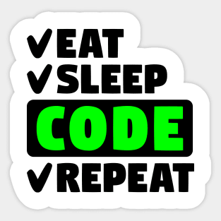 Eat, sleep, code, repeat Sticker